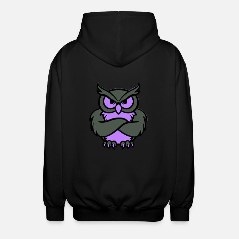eule comic tier - Unisex Kapuzenjacke - Schwarz