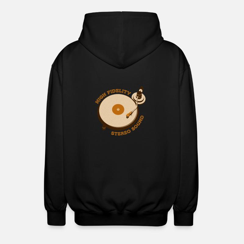 Reto Plattenspieler - Unisex Kapuzenjacke - Schwarz