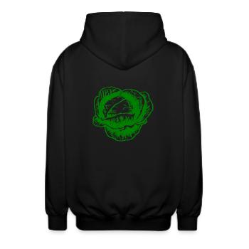 kohl rotkohl weisskohl cabbage kale veggie gemuese - Unisex Kapuzenjacke - Schwarz - Hinten - AI Model Male 185 light (185cm)