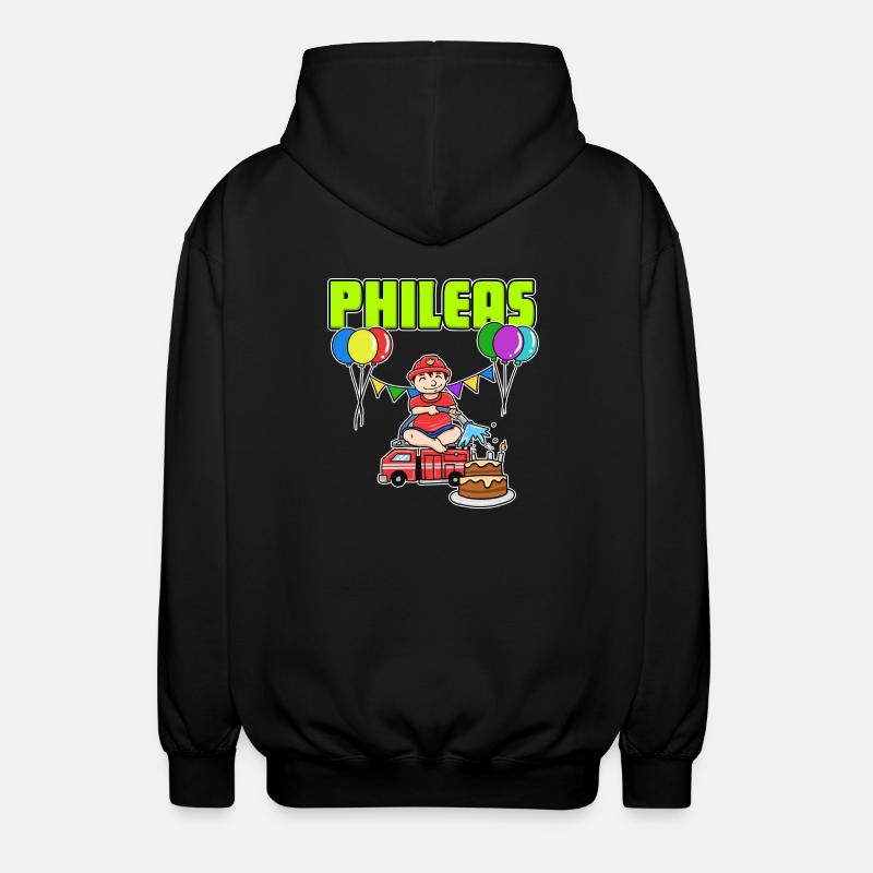 Feuerwehr Phileas Geschenk - Unisex Kapuzenjacke - Schwarz