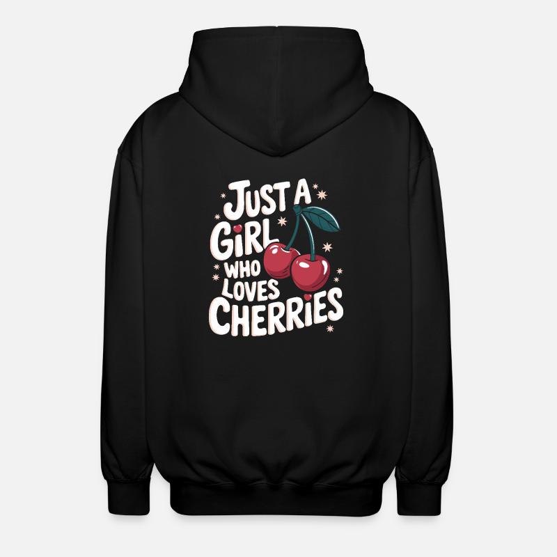 Kirsche Kirschen Früchte Essen - Unisex Kapuzenjacke - Schwarz