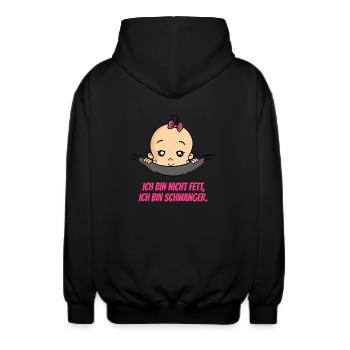 Ich Bin Nicht Fett Schwangerschaft Baby - Unisex Kapuzenjacke - Schwarz - Hinten - AI Model Male 185 light (185cm)