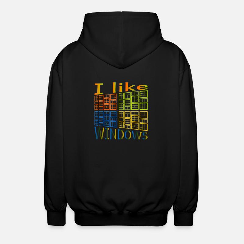 I like Windows - Unisex Kapuzenjacke - Schwarz
