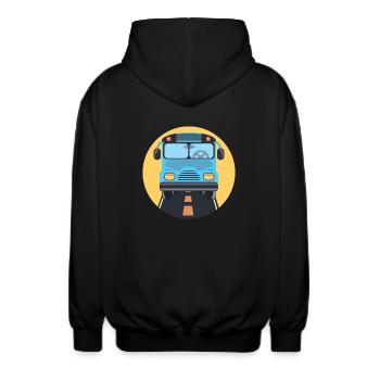 Bus - Unisex Kapuzenjacke - Schwarz - Hinten - AI Model Male 185 light (185cm)