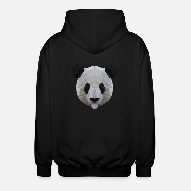 polygone Panda - Veste à capuche unisexe - noir