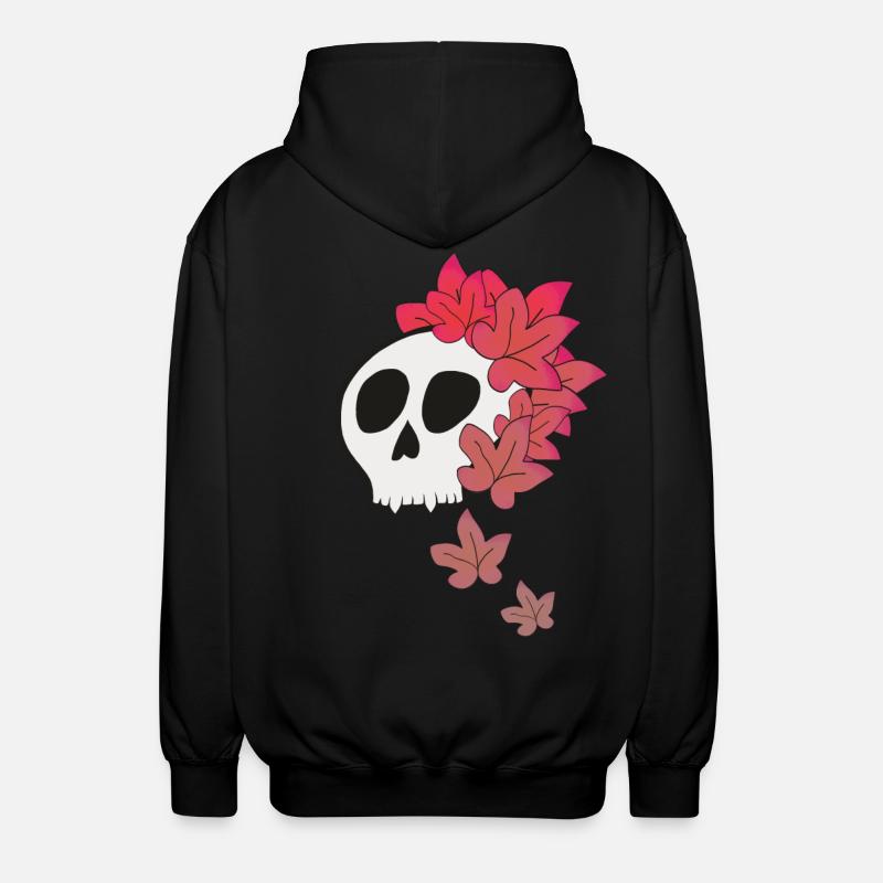 a SKULL for FALL in pinkish - Unisex Hooded Jacket - black