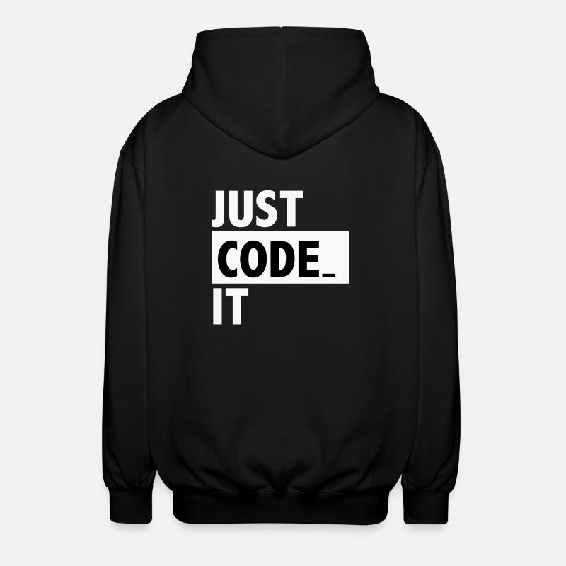 just code it - Unisex Hooded Jacket - black