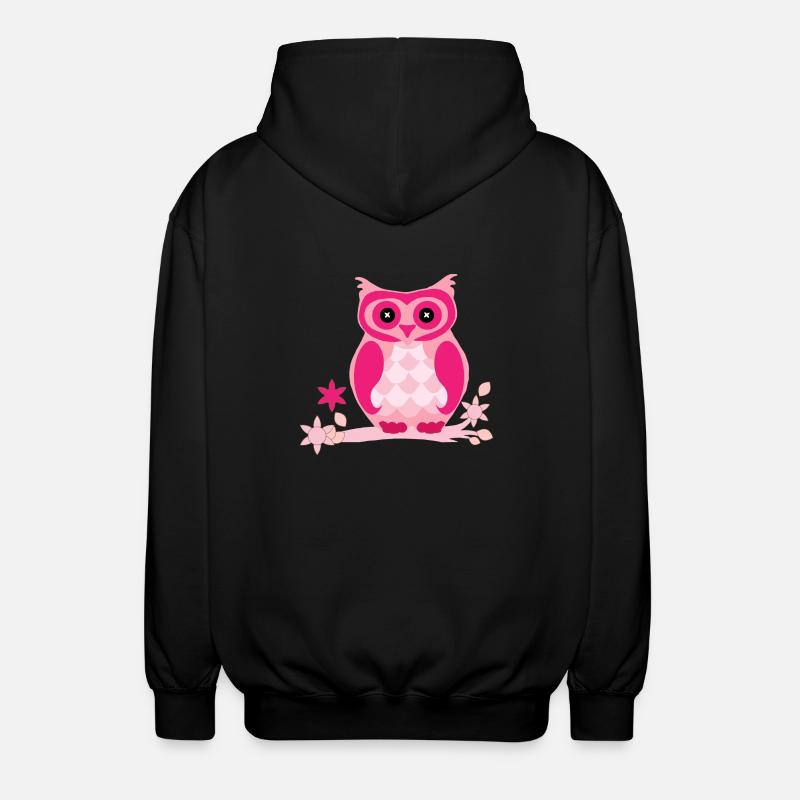 Owl comic - Unisex Hooded Jacket - black