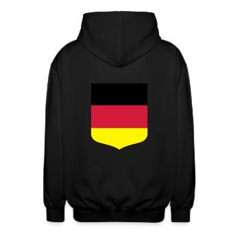 Germany flag - Unisex Hooded Jacket - black - Back - AI Model Male 185 light (185cm)