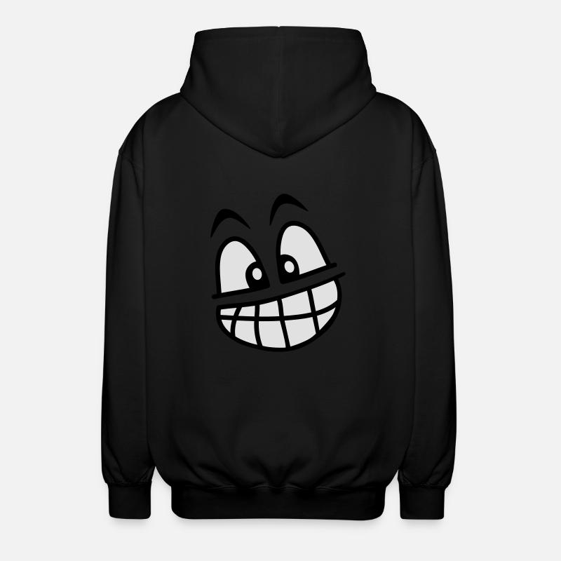 grin_face_2c - Unisex Kapuzenjacke - Schwarz