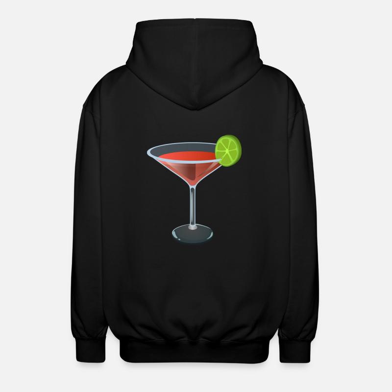 Cocktail rouge avec limette - Veste à capuche unisexe - noir
