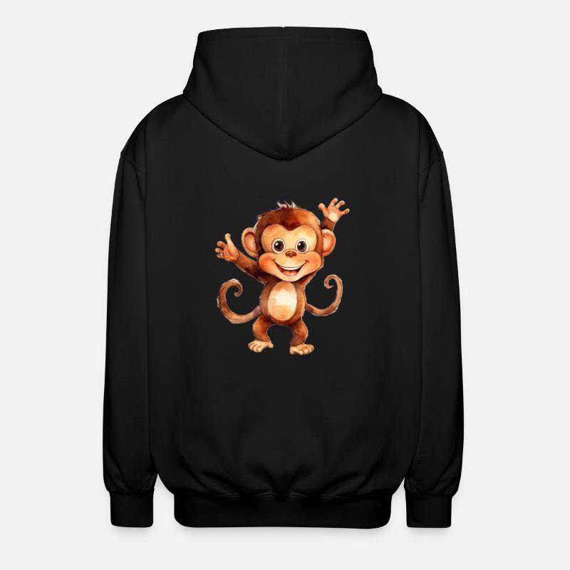 Classe de singe singe - Veste à capuche unisexe - noir