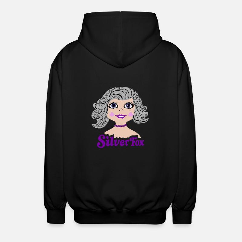 Silverfox Graue Haare Nostalgie - Unisex Kapuzenjacke - Schwarz