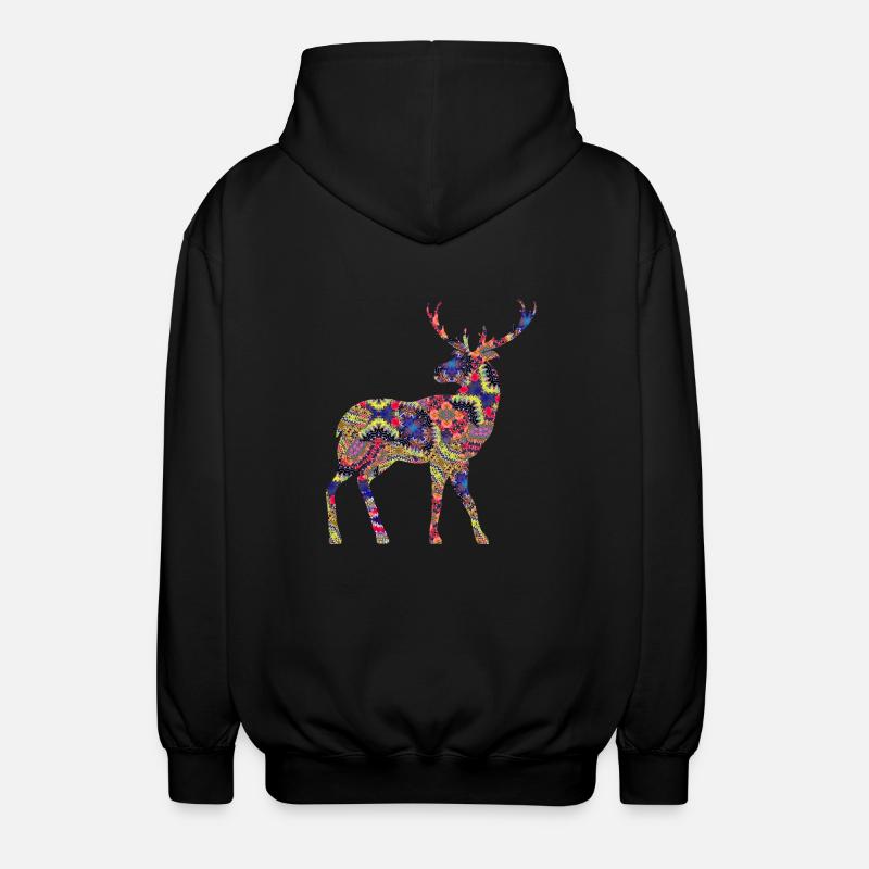 Hirsch - Unisex Kapuzenjacke - Schwarz