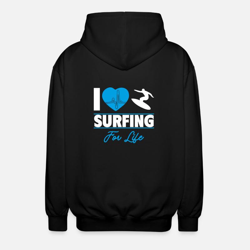 J’aime surfer pour la vie - Veste à capuche unisexe - noir