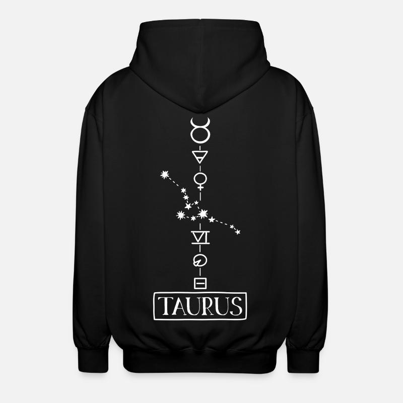 Taurus - Taurus Zodiac - white - Unisex Hooded Jacket - black
