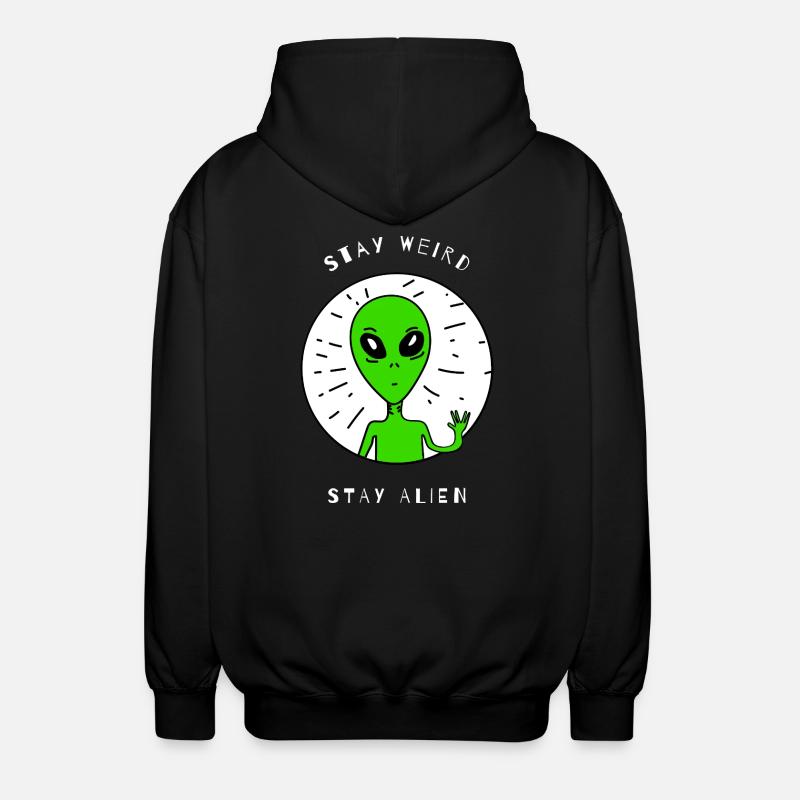 Restez bizarre Restez étranger - Veste à capuche unisexe - noir