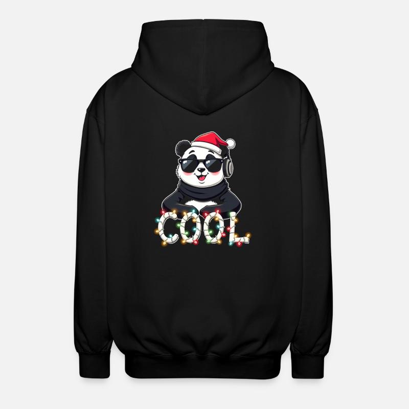 Noël panda cool - Veste à capuche unisexe - noir