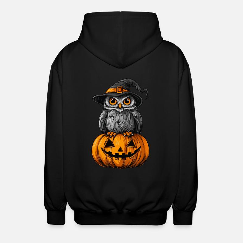 Lustige Halloween Eule - Unisex Kapuzenjacke - Schwarz