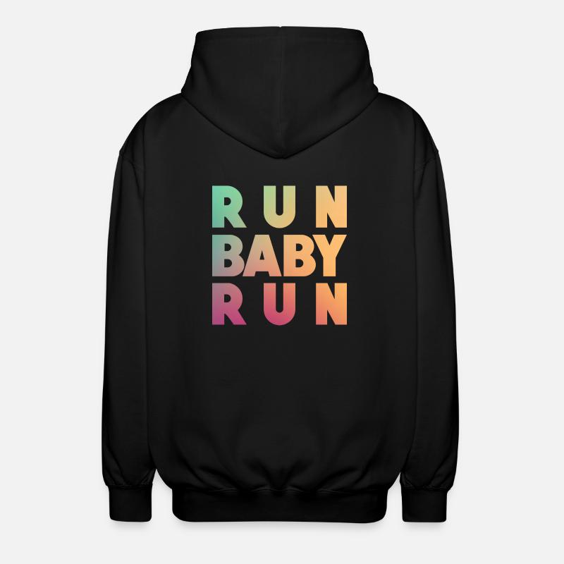 Run Baby Run - Unisex Hooded Jacket - black