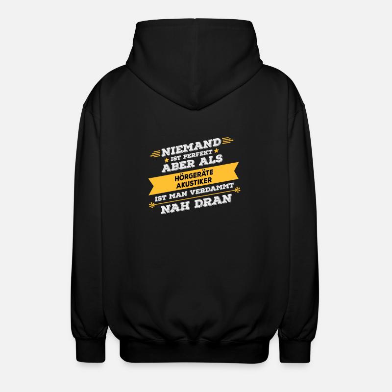 Hörgeräteakustiker Beruf Geschenk - Unisex Kapuzenjacke - Schwarz