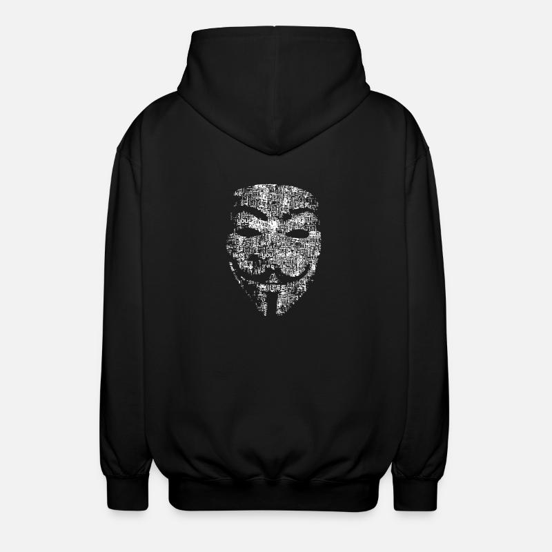 Anonymus Hacker Maske - Unisex Kapuzenjacke - Schwarz