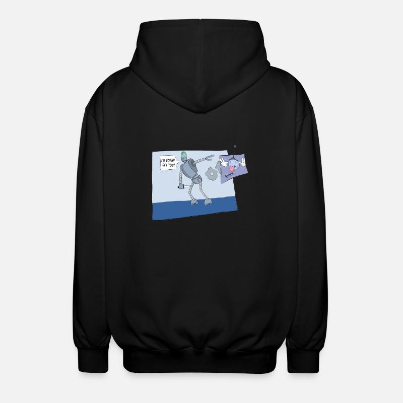 Silly Robots - Unisex Hooded Jacket - black