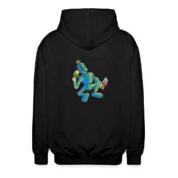 Roboter Eis Kinder Shirt - Unisex Kapuzenjacke - Schwarz - Hinten - AI Model Male 185 light (185cm)