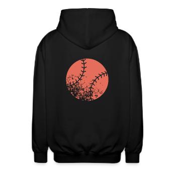 Baseball - Unisex Kapuzenjacke - Schwarz - Hinten - AI Model Male 185 light (185cm)