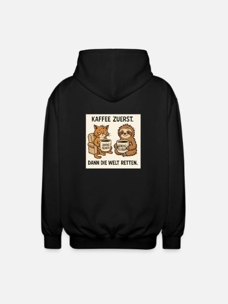 Die Welt retten - Unisex Kapuzenjacke - Schwarz