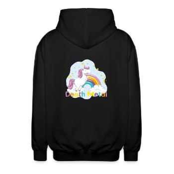 death metal licorne - Veste à capuche unisexe - noir - Dos - AI Model Male 185 light (185cm)