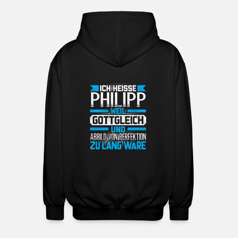 PHILIPP - Gottgleich Geschenk - Unisex Kapuzenjacke - Schwarz