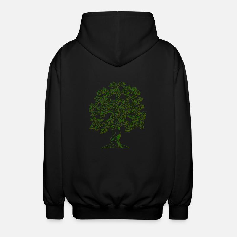 Tree drawing - Unisex Hooded Jacket - black