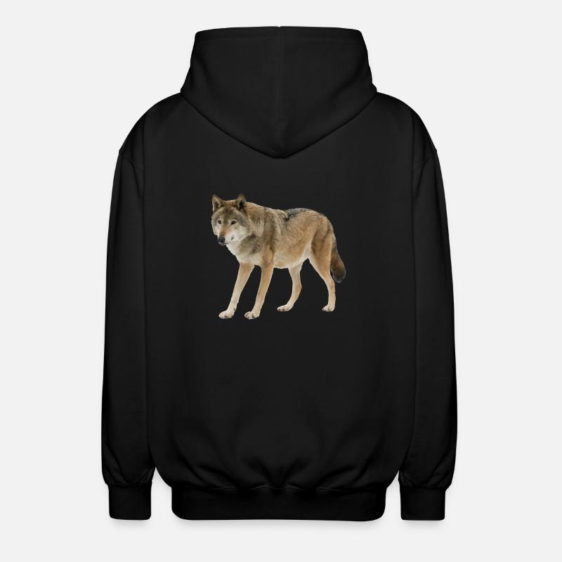 Wolf - Unisex Kapuzenjacke - Schwarz