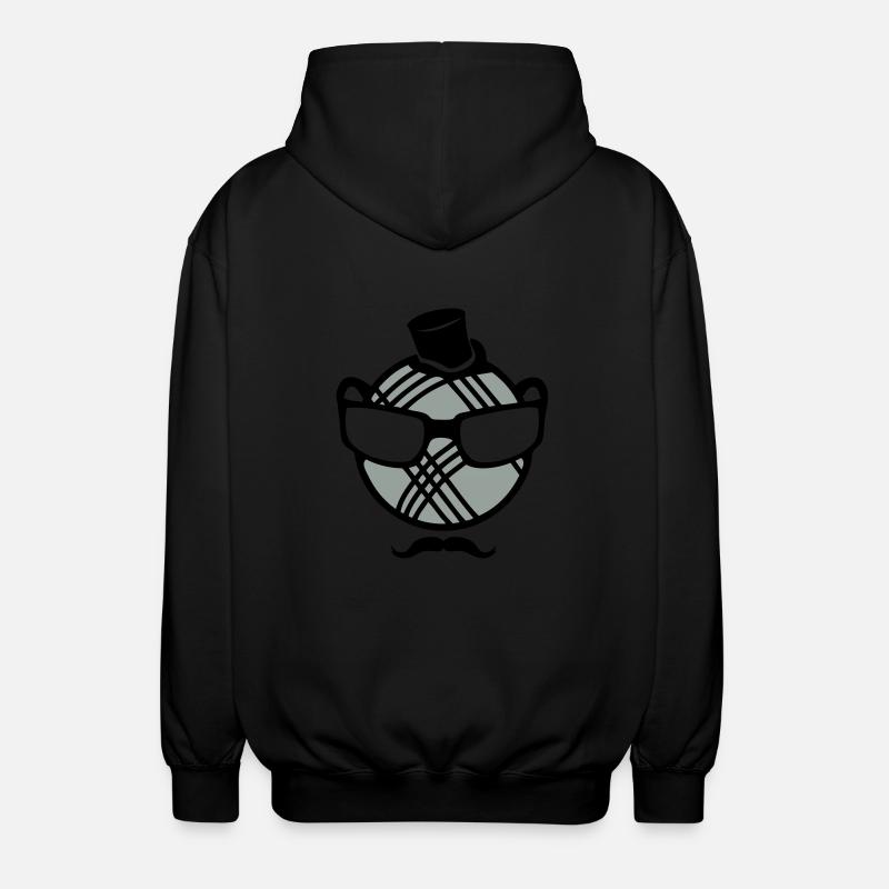 petanque boule smiley moustache lunette - Veste à capuche unisexe - noir
