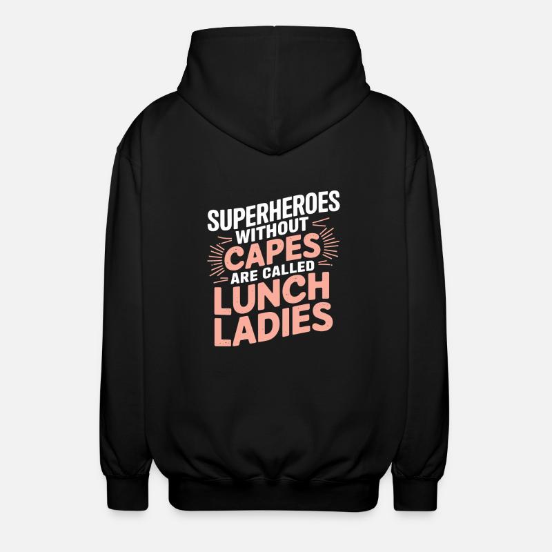 Merci à Lunch Ladies - Veste à capuche unisexe - noir