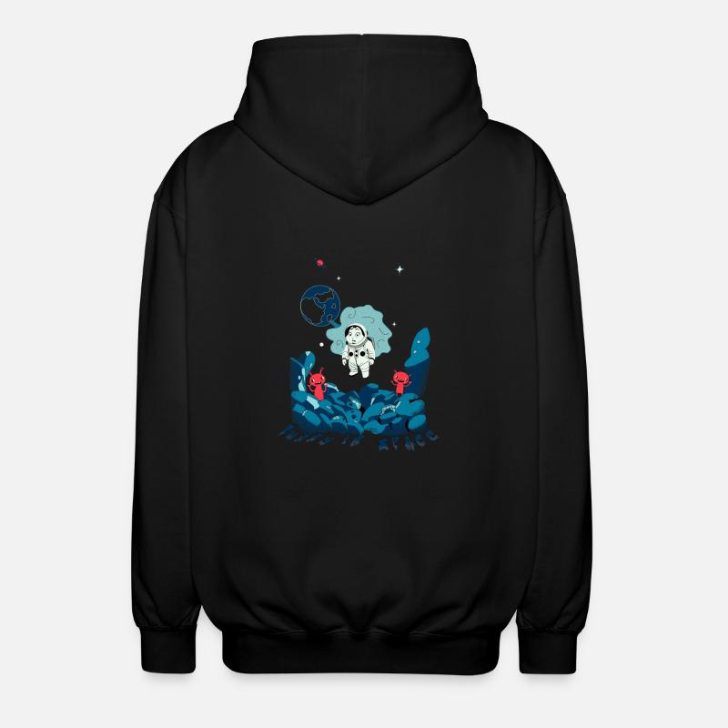 Space Rabbit - Unisex Hooded Jacket - black