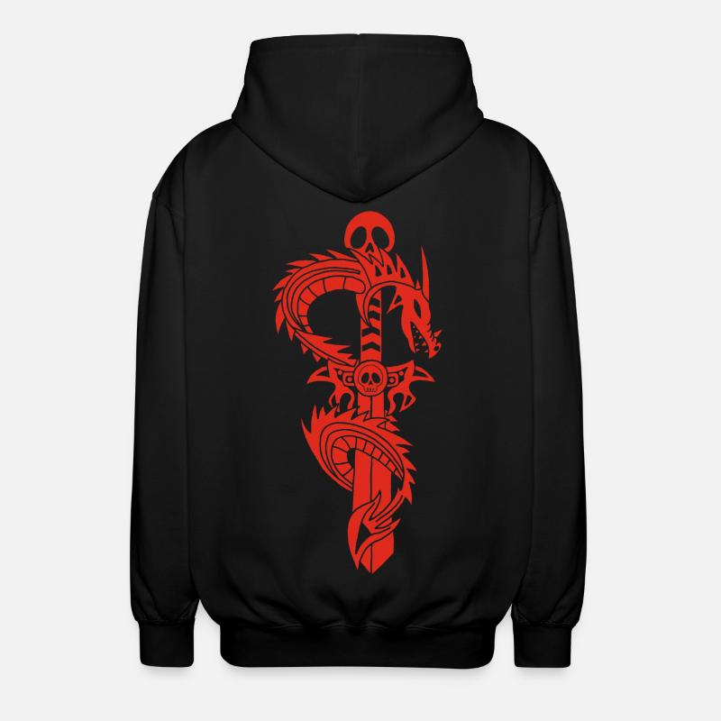 Le dragon rouge et l'épée - Veste à capuche unisexe - noir