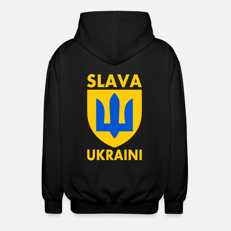 Slava ukraini - Unisex hættejakke. - sort