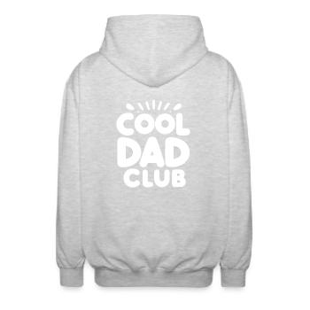 Cooler Papa-Club - Unisex Kapuzenjacke - Hellgrau meliert - Hinten - AI Model Male 185 light (185cm)