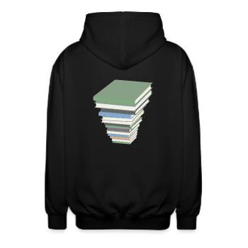 books reader reading buecher lesen lernen78 - Unisex Kapuzenjacke - Schwarz - Hinten - AI Model Male 185 light (185cm)