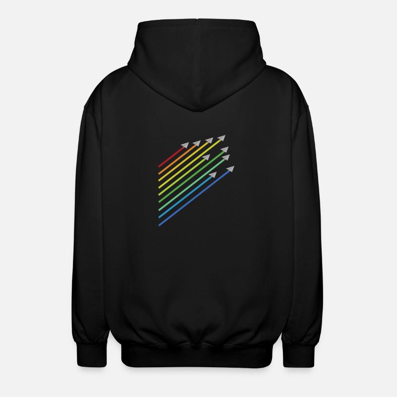 rainbow paper plane flight - Unisex Hooded Jacket - black