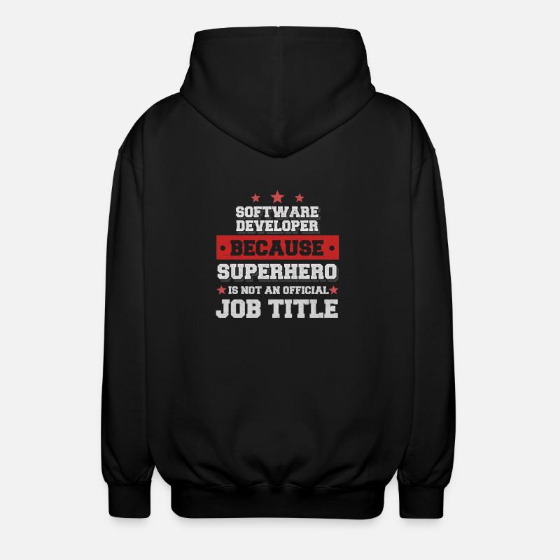 Software Developer Superhero Shirt - Unisex Hooded Jacket - black