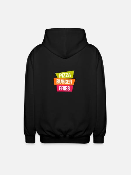 frites Pizza Burger - Veste à capuche unisexe - noir