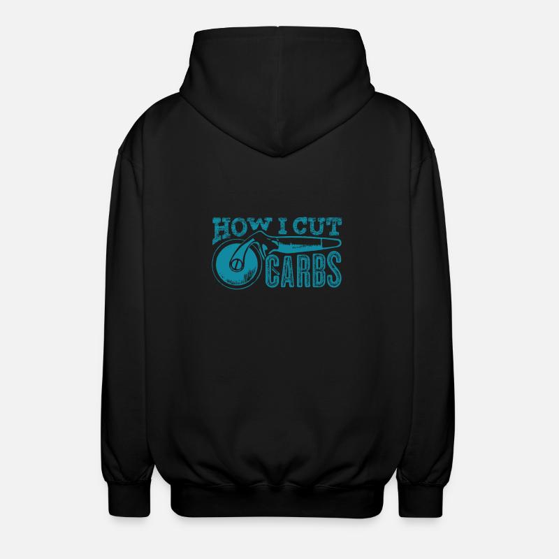 Kohlenhydrate loswerden - mit Pizza! - Unisex Kapuzenjacke - Schwarz