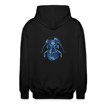 Totenkopf - Kuckuck - Geschenk - Unisex Kapuzenjacke - Schwarz - Hinten - AI Model Male 185 light (185cm)