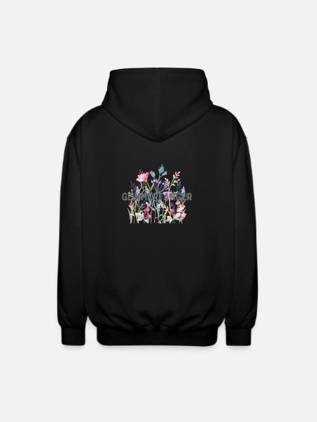 Blumen | Sticker | Glimmerfänger - Unisex Kapuzenjacke - Schwarz