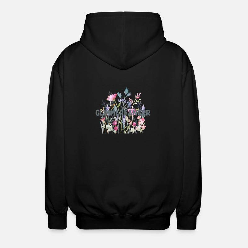Blumen | Sticker | Glimmerfänger - Unisex Kapuzenjacke - Schwarz