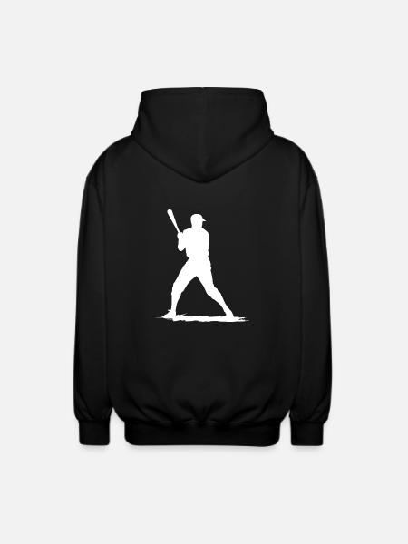 Baseball player with baseball bat - Unisex Hooded Jacket - black