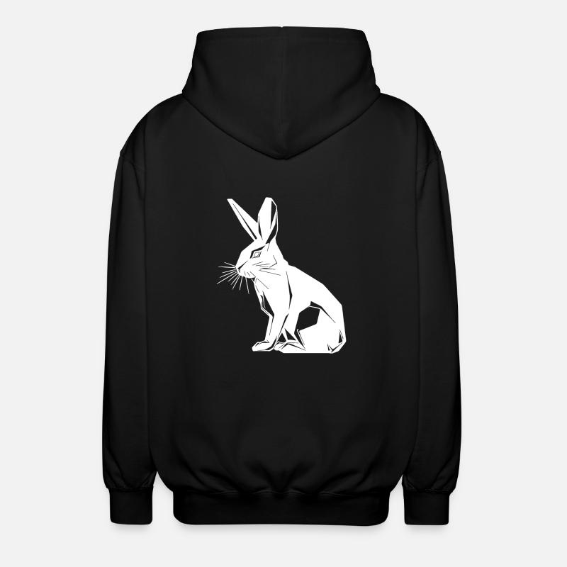 Lapin géométrique mignon géométrie lapin - Veste à capuche unisexe - noir